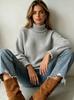 Women's Autumn and Winter Long-sleeved Versatile Knitted Sweater Top Multi-color