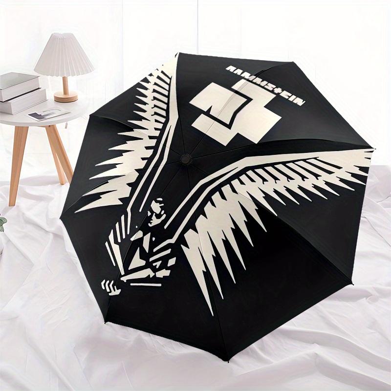 1pc Eagle Wings Rammstein Symbol Umbrella with Plastic Handle,Suitable for All Seasons Home Travel Outdoor UmbrellaM963