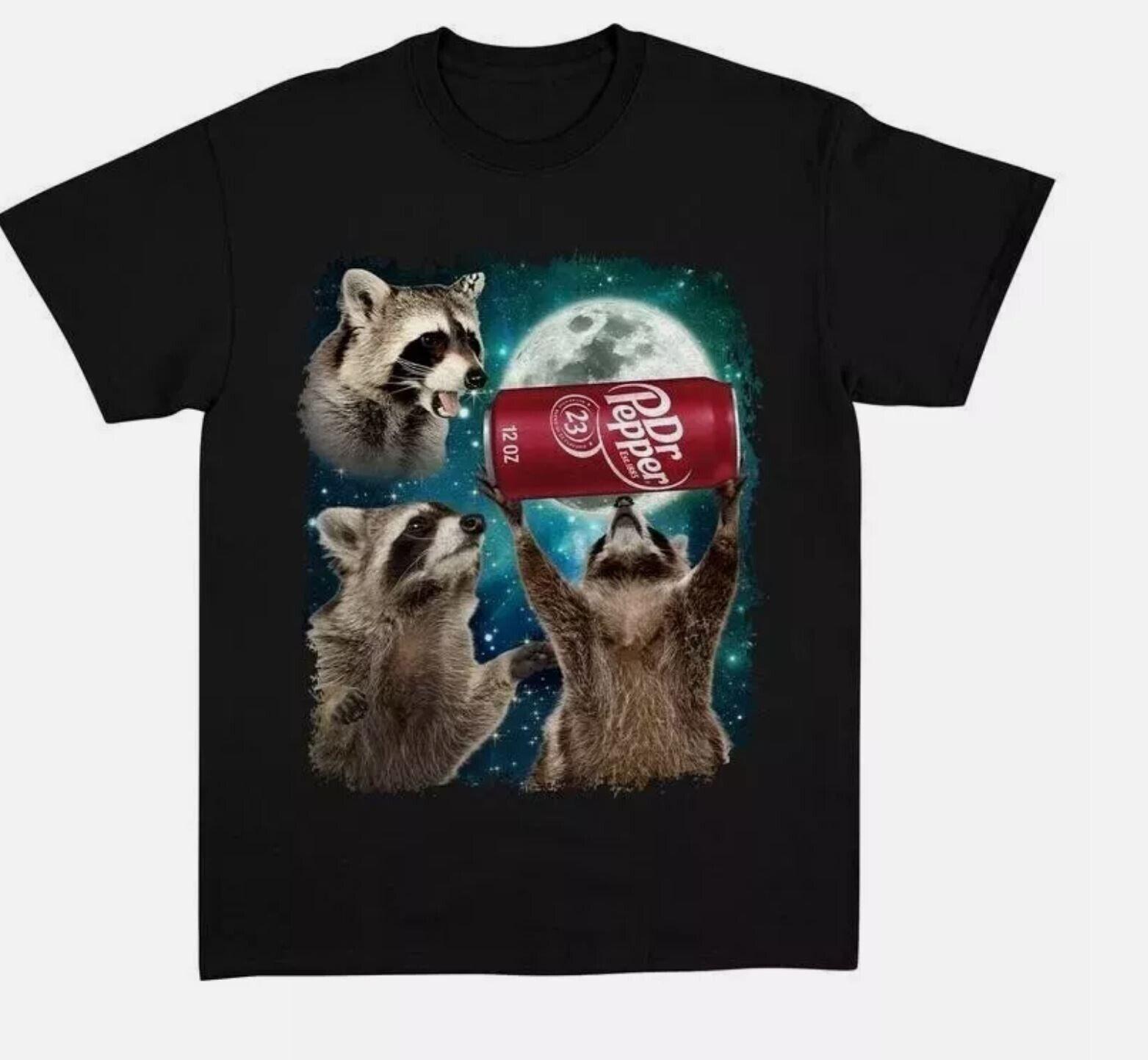26 Funny Meme Three Raccoons Dr Pepper Vintage Shirt Unisex T-Shirt M
