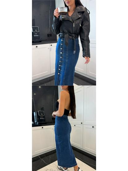 Women's High Waist Irregular Slit Denim Skirt - Sexy Slim Fit, Hip-Hugging