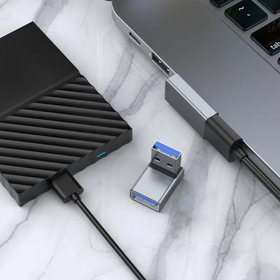USB 3.0 Adapter 90 Degree Right Up Angle Male To Female Coupler Connector for Laptop PC USB Chargers Extension Converter