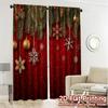 2D Flat Printing  JIT 2pcs   Curtains (Without Rod) Festive Garland Print Popular Curtains Durable Polyester Curtains Gifts