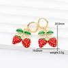 Gold-Plated Copper Strawberry Earrings with Zirconia Drip Oil - DIY Jewelry.