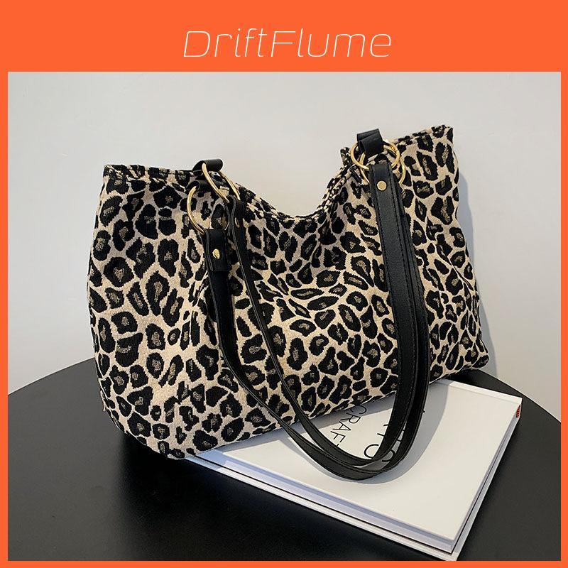 Pu Leopard Print Tote Bag For Streetwear Women With Zipper Closure