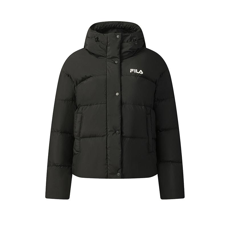 

Fila Оригинальная модная простая универсальная повседневная ретро удобная свободная теплая куртка-пуховик с капюшоном женская верхняя одежда F51W549905FBK L