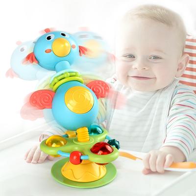 Non-Toxic Baby Rattles Set Infant High Chair Toys Suction Cup Grab N Spin Interactive Development Baby Tray Toy Newborn Gifts For Kids