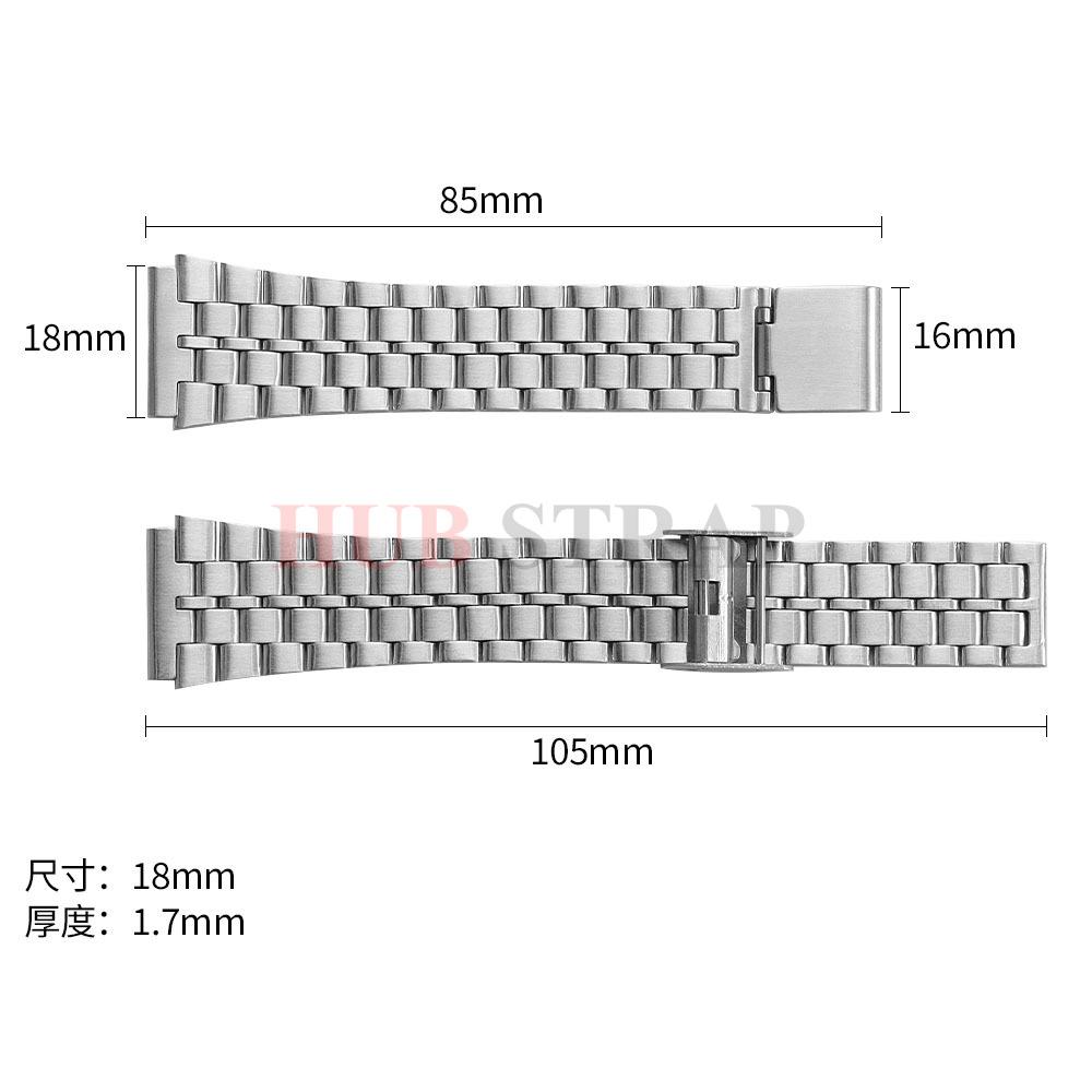 Edelstahl 18mm Armband für Casio für F91W F84/105/108 A158/168 AE1200/1300 B650 AQ230 Uhrenarmband Ultradünne Metallarmbänder