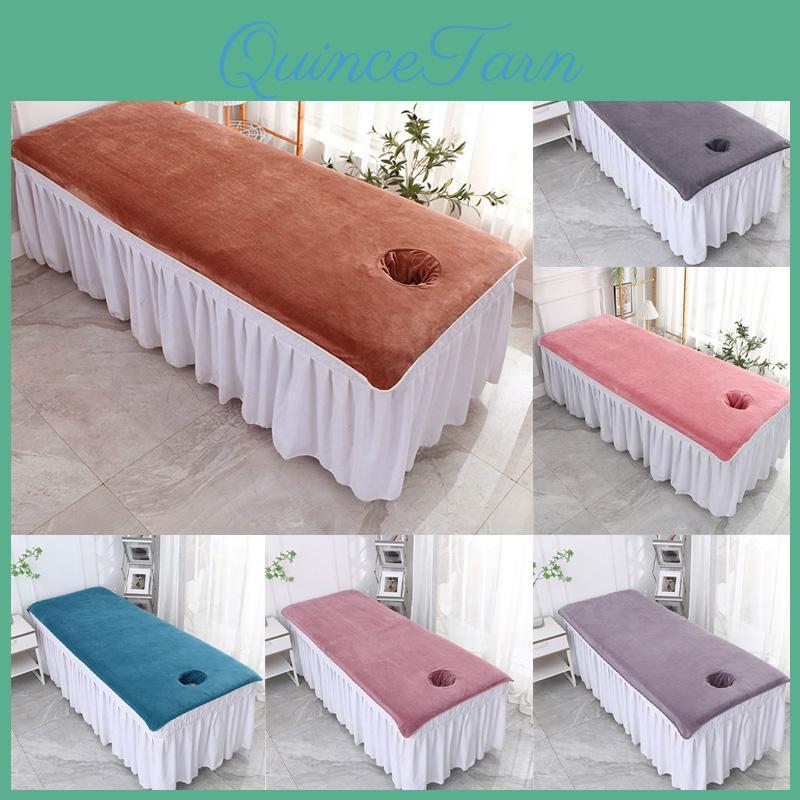 Salon Sheets Beauty 1pc Bed Spa Massage Bed Cover Solid Color With Hole Thickened Velvet Towel