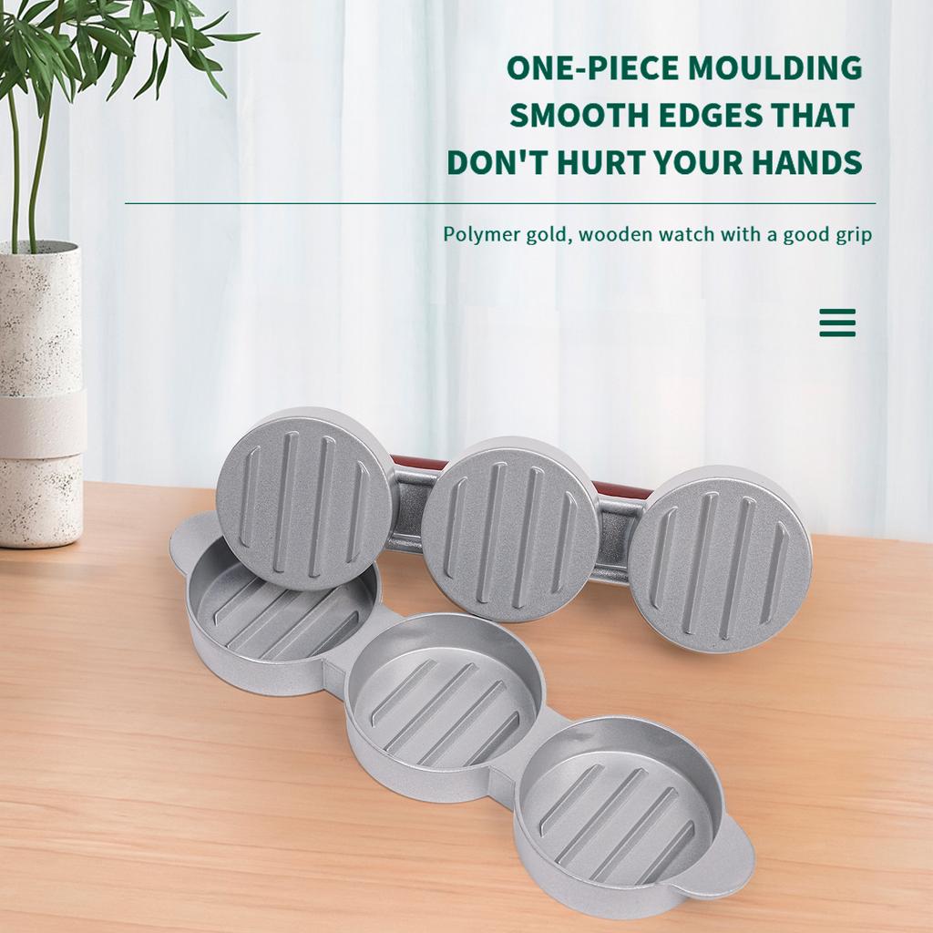 2/3 Cavity Burger Press Square Round Shape Non-Stick Stuffed Hamburger Mold Aluminum Alloy Beef BBQ Meat Press Kitchen Food Mold