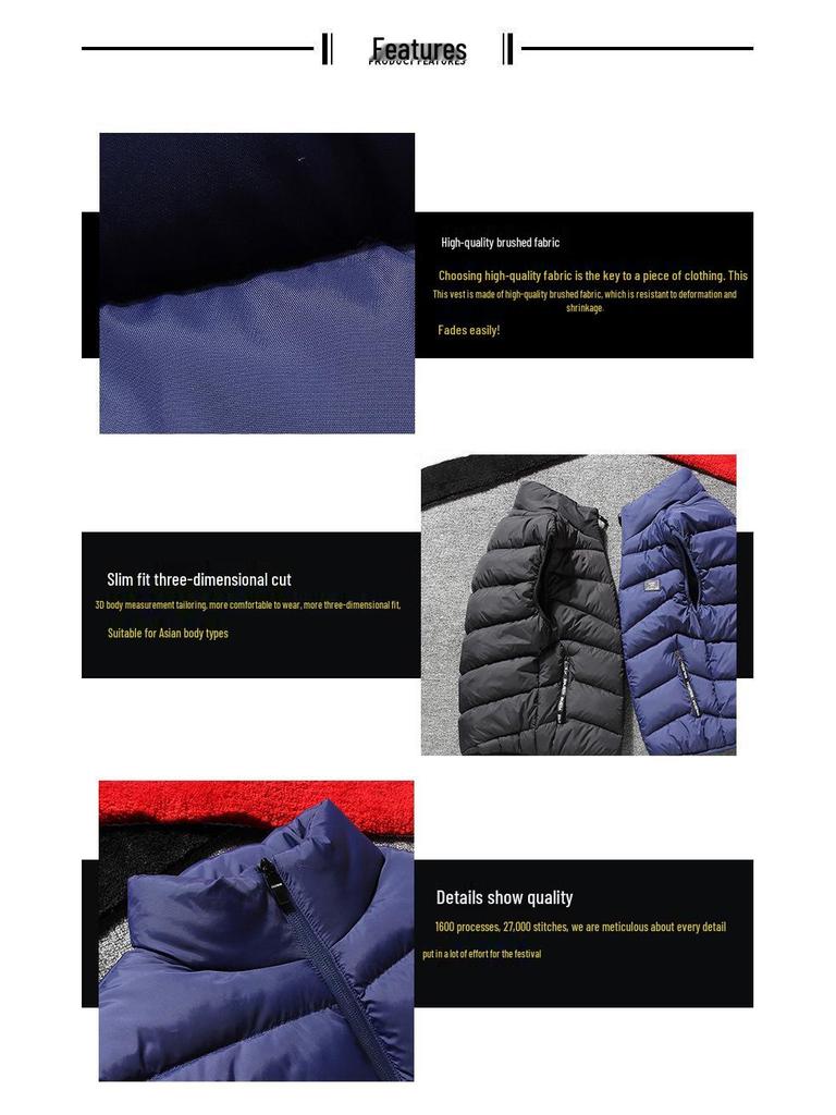 Herren Koreanischer Stil Dicke Daunenweste - Herbst/Winter 2020 Trend, Warme Ärmellose Jacke