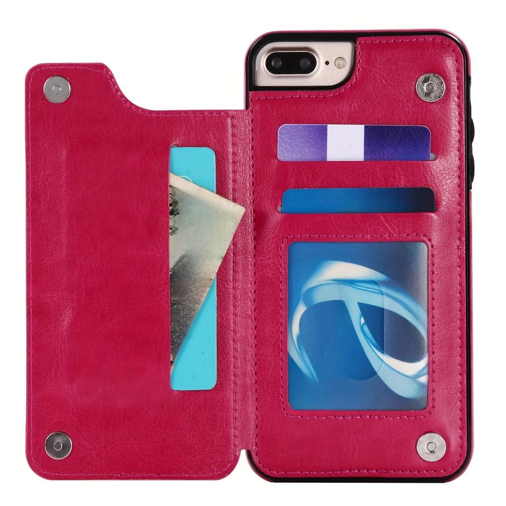 Handytasche, Brieftaschen-Handyhülle mit Kartenhalter, PU-Lederhülle mit Ständer und Kartenfächern, doppeltem Magnetverschluss und langlebiger, stoßfester Hülle für das iPhone