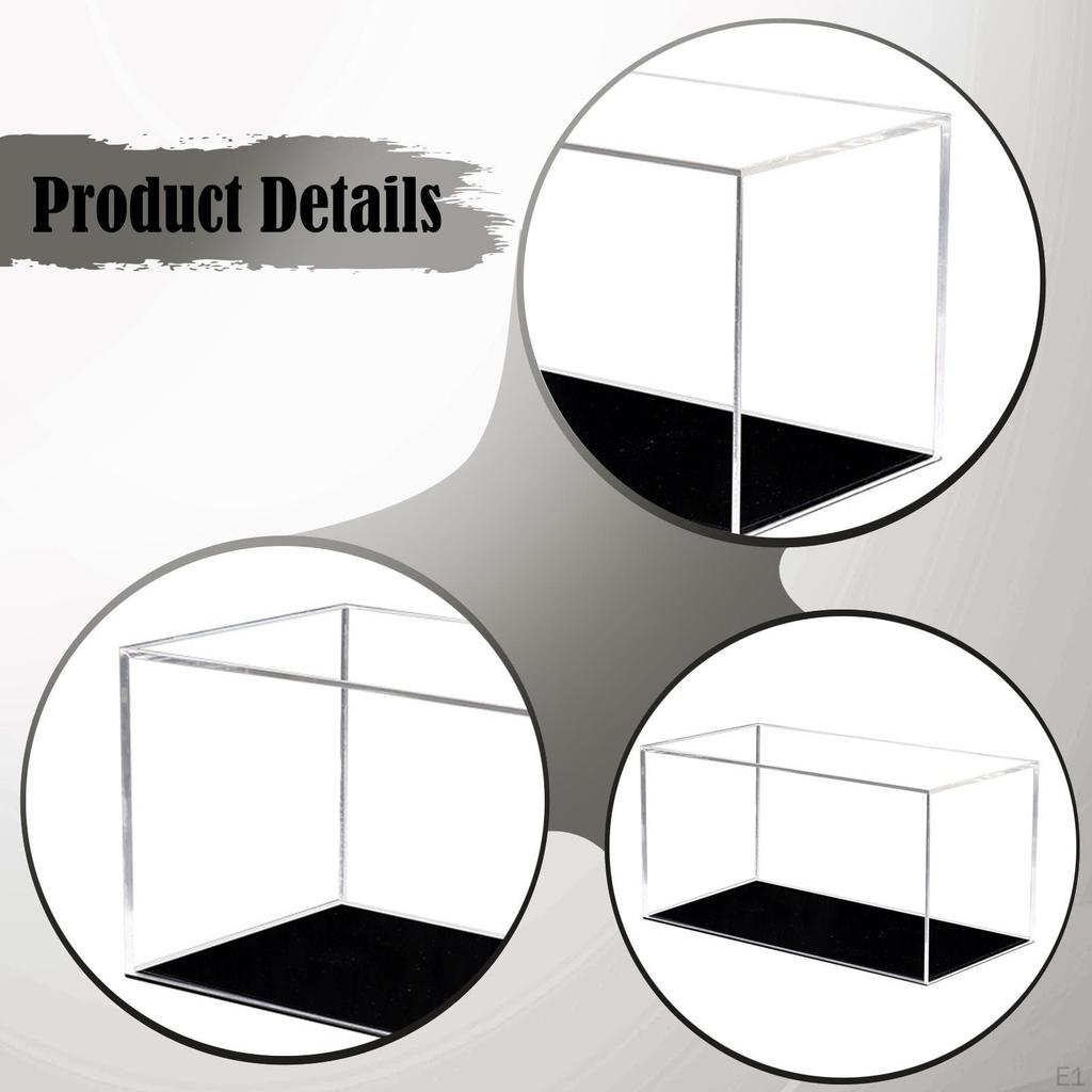 Vitrine de Acrílico para Exposição de Carros em Miniatura Modelo 1/32 com Caixa Preta Transparente para Veículos Figuras