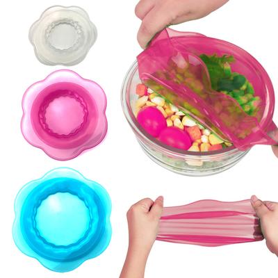 3/6Pcs Silicone Stretch Lids for Food Storage Reusable Elastic Bowl Covers