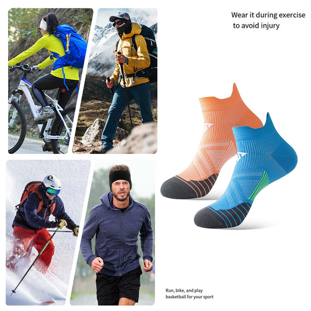 2 Pairs Quick Dry Breathable Anti-Slip Running Socks Fitness Gym Sweat-wicking Women Men Socks