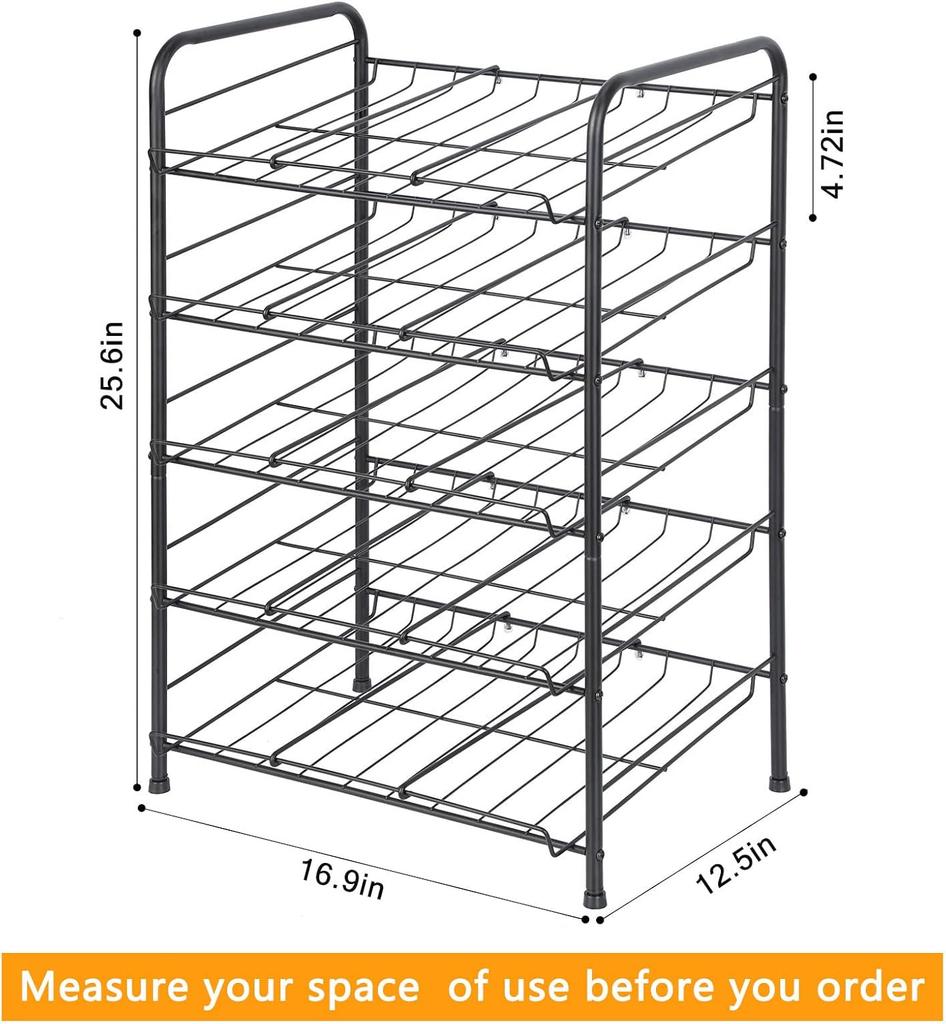 Can rack storage rack, 5-layer can storage dispenser can accommodate 60 cans