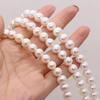 1String, 9-10mm White Natural Freshwater Near Round Pearls 36cm Loose Beads for Handmade Jewelry Craft Supplies, DIY Holiday Gifts