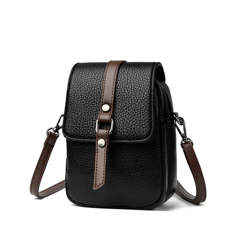 Small bag 2025 new vertical double-layer women's mobile phone bag mini coin purse contrasting women's bag Korean crossbody bag