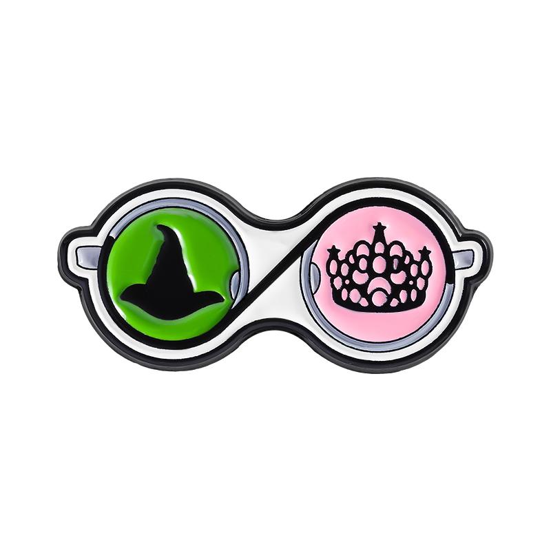Witch Fantasy Movie Enamel Pin Broom Magic Wand Shield Glinda and Elphaba Brooches Lapel Badge Fashion Jewelry Gifts for Friends