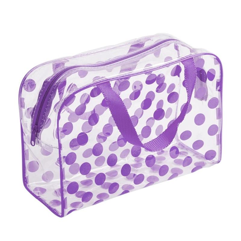 Transparent Polka Dot Women's Makeup Bag Waterproof PVC Cosmetic Bag Portable Women Storage Bag Toiletries Female Wash Bag
