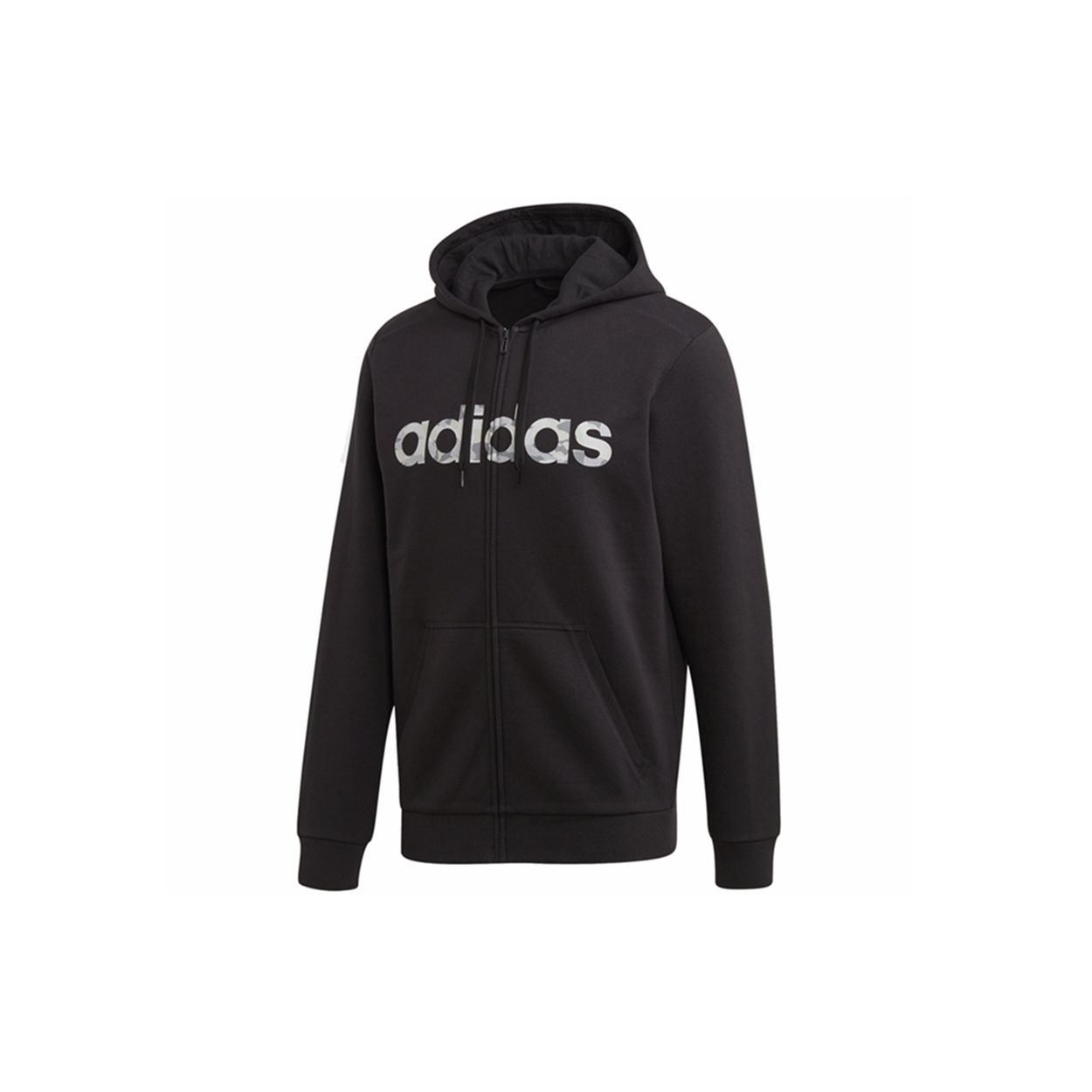 adidas Essentials Linear Full Zip Hoodie Black EI9736 S