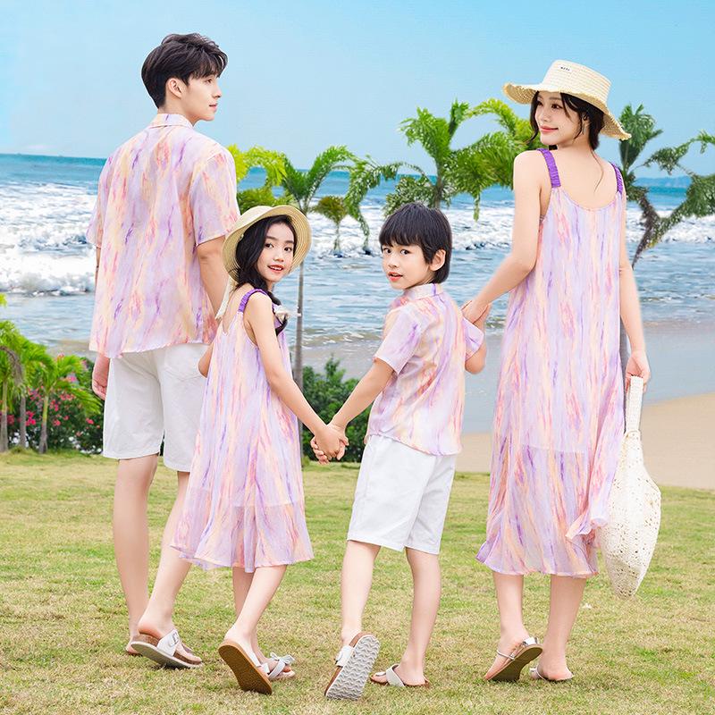 Stylish Summer Beachwear: Mother-Son & Mother-Daughter Dress