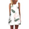 European and American New Retro Digital Printing Crew Neck Hot-selling Off-the-shoulder Medium and Long Vest Dress