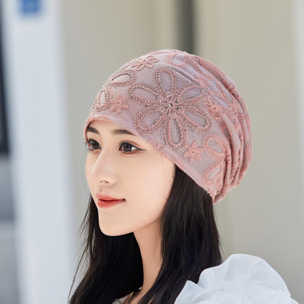 Women's Summer Lace Slouchy Hat - Breathable, Stylish, Thin White Hair Cover