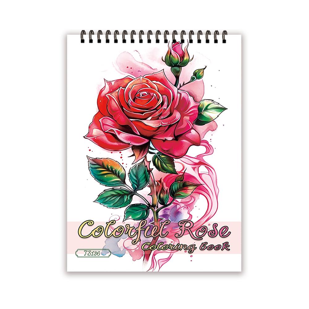 

30 Sheets Adult Spiral Coloring Book, 11.2x 8.3in,100gsm Thick Paper, Suitable for Halloween Gift, Christmas Gift червоний