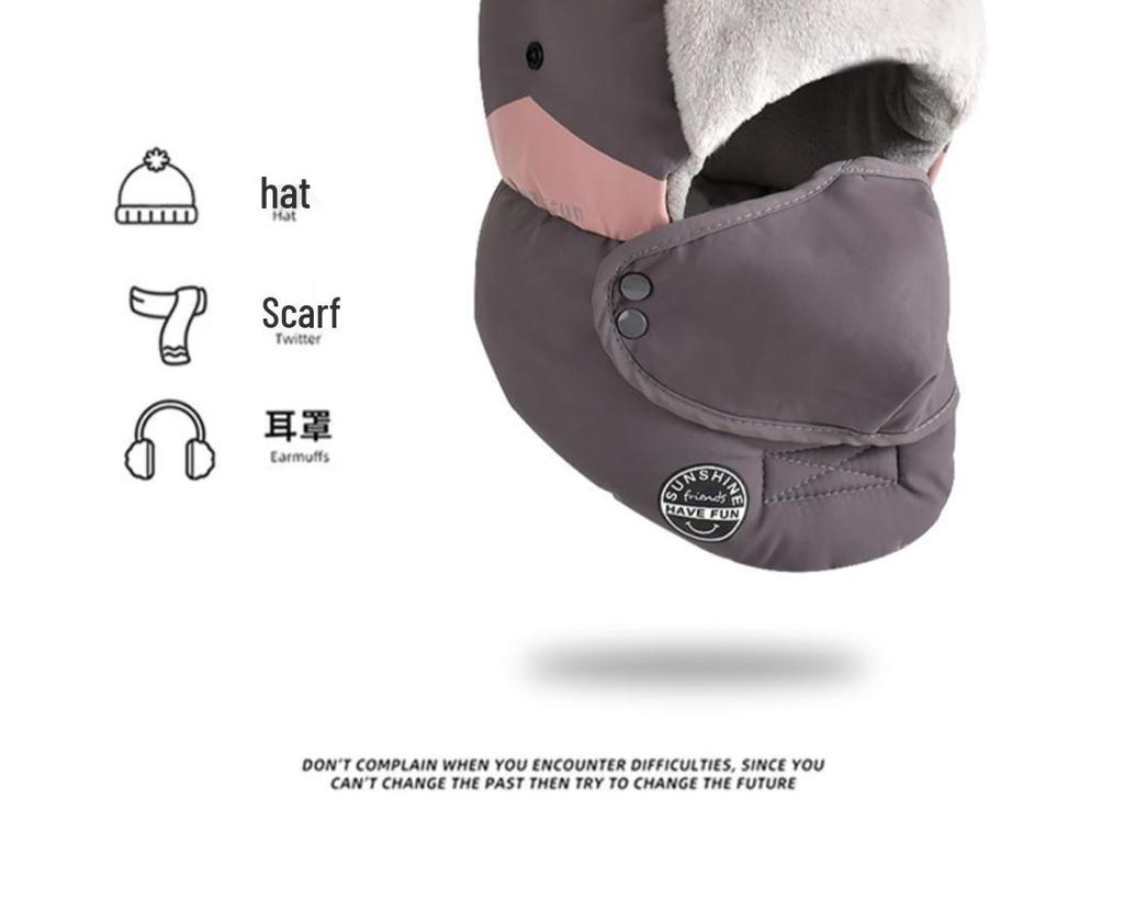 Men's Winter Ski Hat with Ear Protection, Windproof and Warm Pilot Hat for Outdoor Cycling
