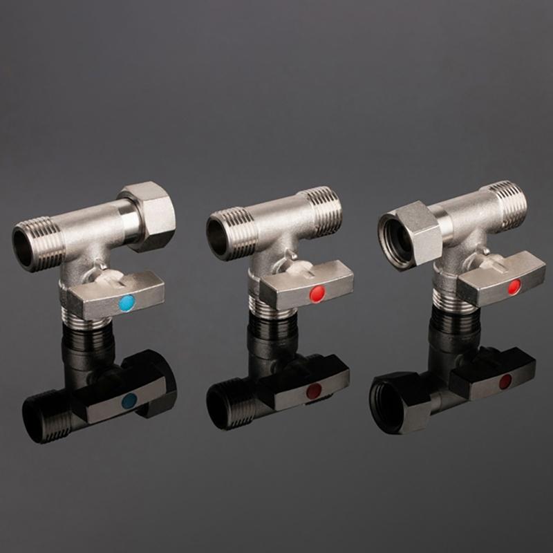 Steel Stop Valves Adapter T Connector Valves Adapter Multipurpose Valves for Bidet Sprayer & Toilet Tanks Installation