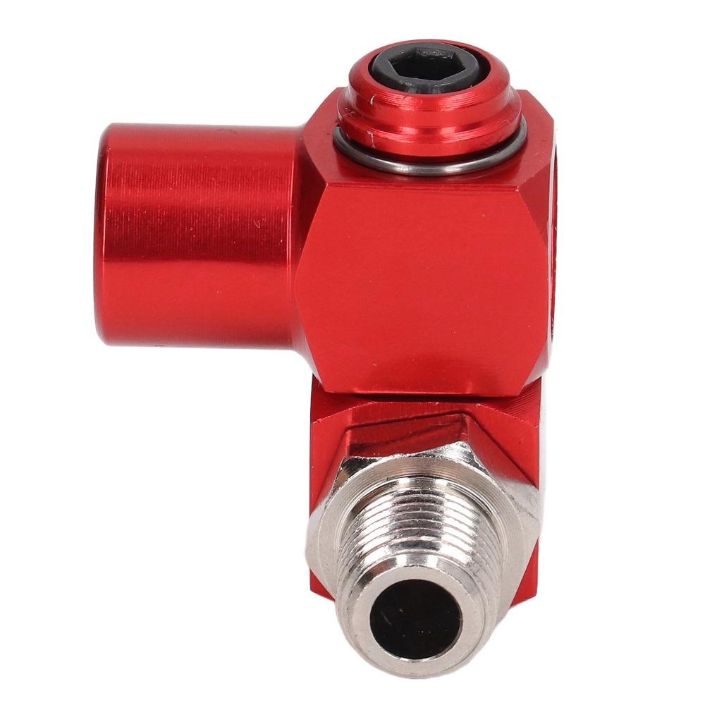 4 PCS 1/4 Inch Size Swivel Air Hose Connector NPT Thread Red Pneumatic Tool Adapter Aluminum 360 Degree Rotation