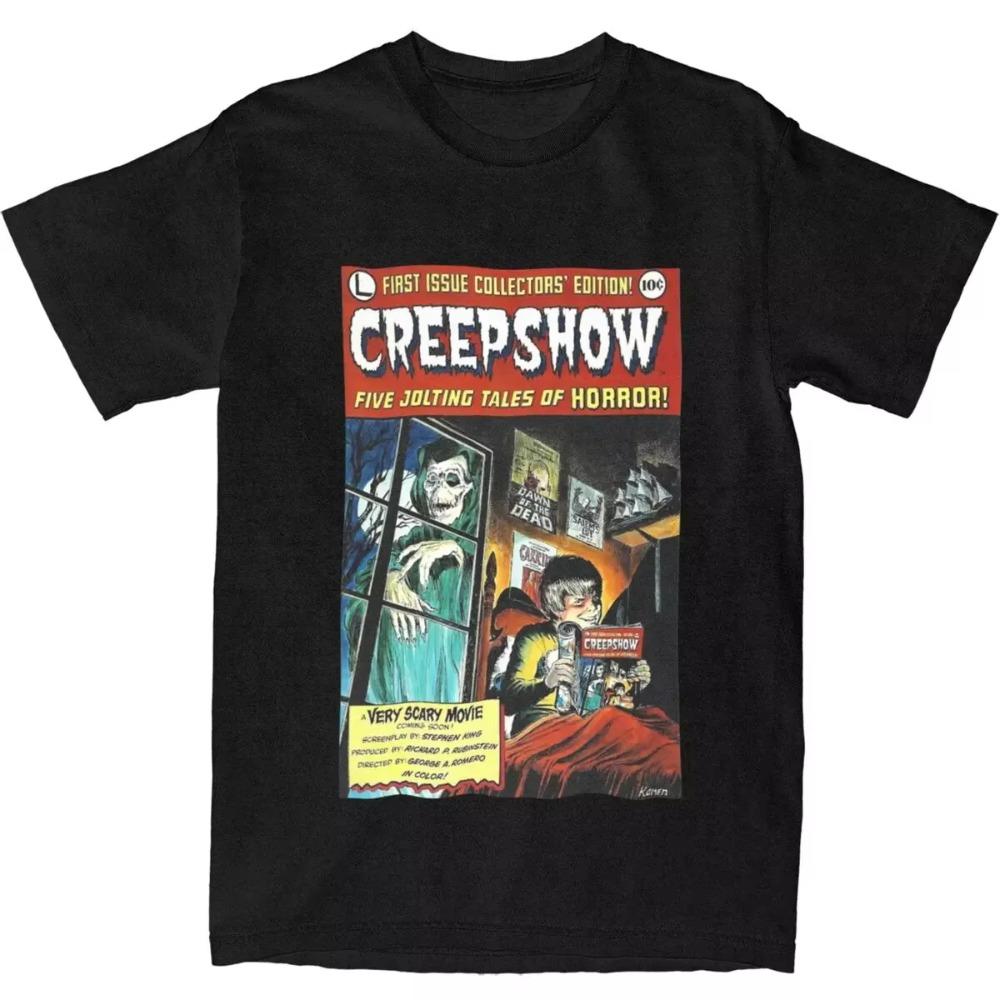 

Летняя винтажная футболка ужасов из фильма ужасов Creepshow Film, аксессуары для мужчин и женщин, модная футболка для фанатов фильмов ужасов Creepshow Movie Lover S чёрный
