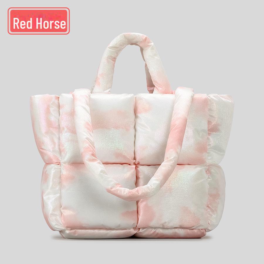 "2025 New Soft Checkered Cotton Handbag: Fashionable, Simple Tote for Women"