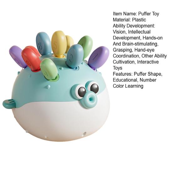 Kids Puffer Skills Hand-eye Coordination Number Color Puzzle Toy Fine Motor Preschool Learning Toddlers Girls Animal