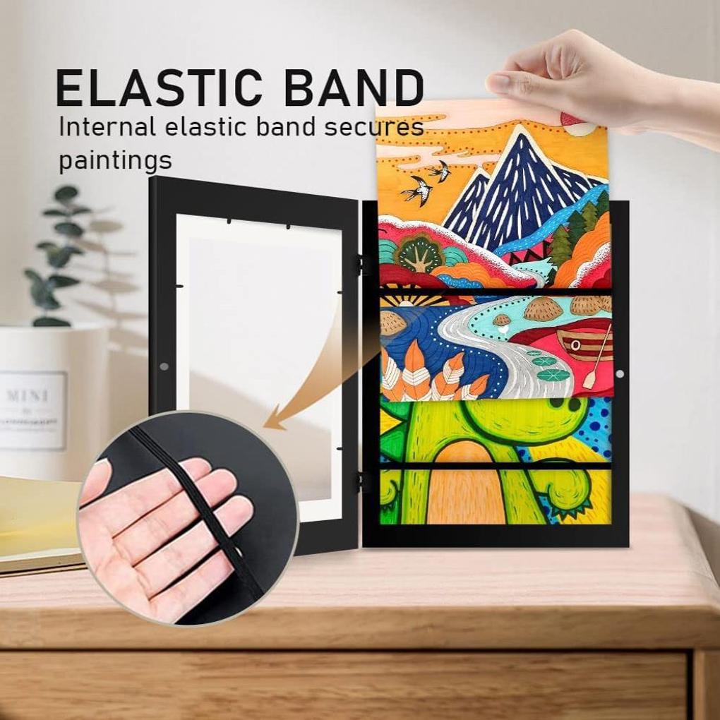 Wood Picture Frame Decorative Elastic Band Rectangular Wall-mounted Replacement Home Salon Gallery Artwork Frames