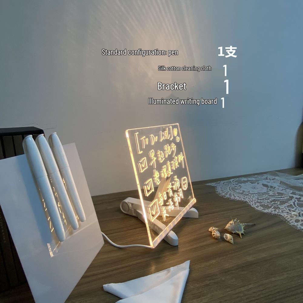 LED Fluorescent DIY Acrylic Message Board - Erasable and Luminous