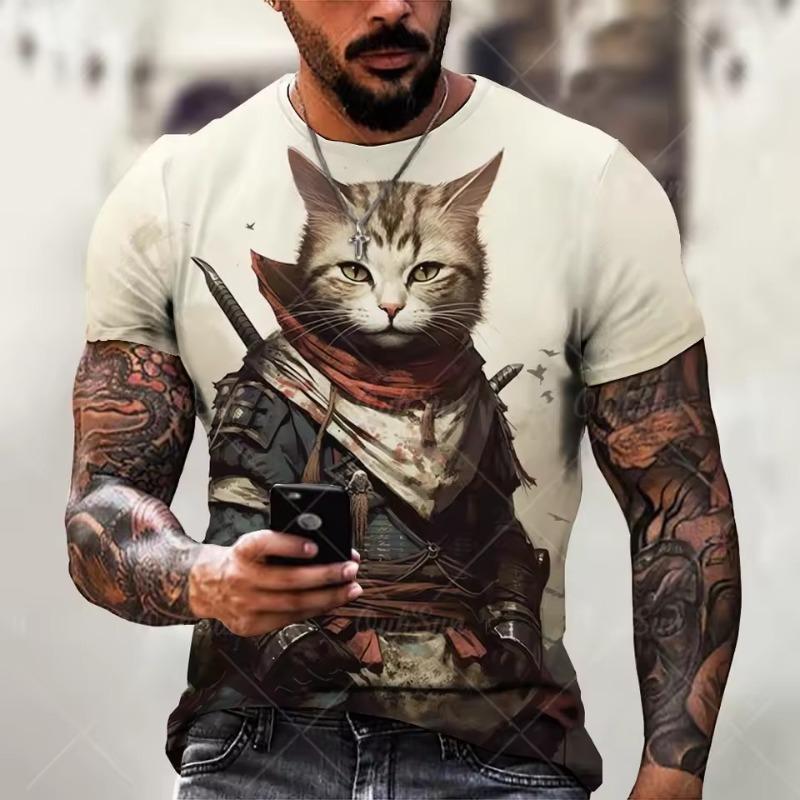 

Men Animal Graphic T-Shirts Short Sleeve Tees S