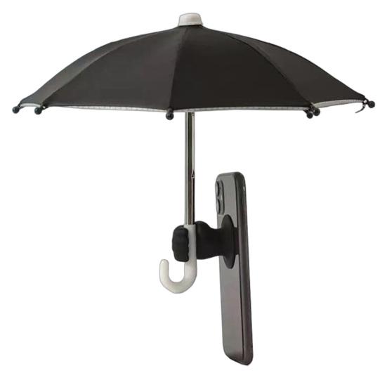 Mini parasolka do telefonu komórkowego z przyssawką, parasolka na smartfona z ochroną UV, uniwersalny uchwyt na telefon komórkowy na plażę, podróże, na zewnątrz, do kubka