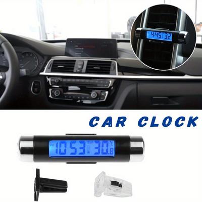 Car Air Vent Digital Clock with Temperature Display for Dashboard Auto Accessories Interior Thermometer 12/24 Hour