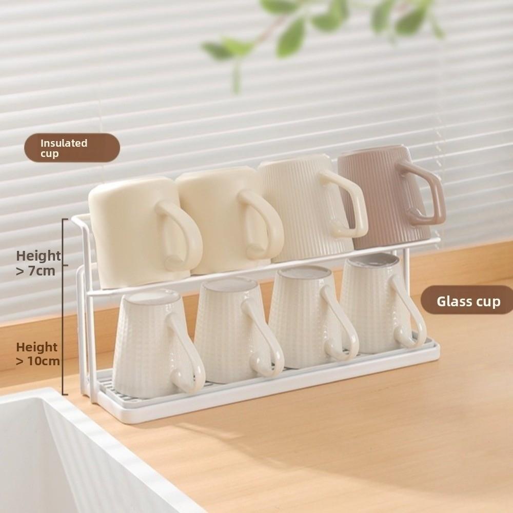 Sink Storage Rack Drain Cup Rack Double-layer Cup Storage Tray 2Layer Cup Storage Rack  Home