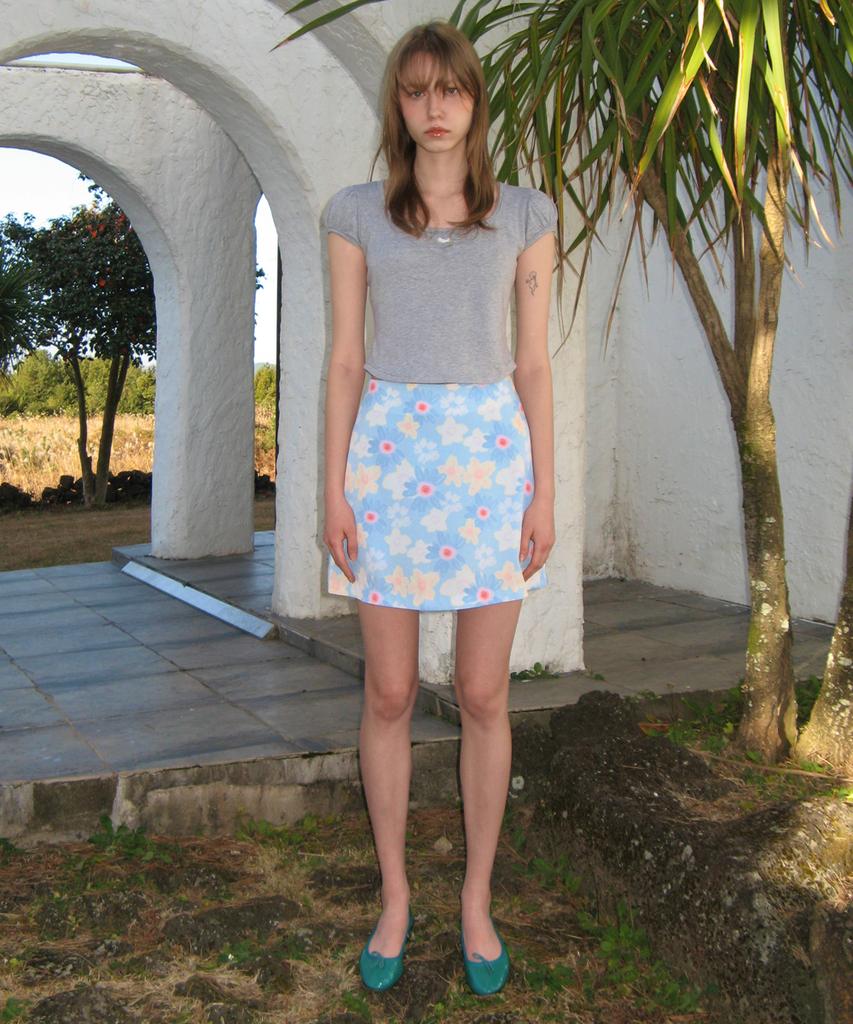 Sinun Flower Mini Skirt (Blue)