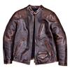 Chinese Size Vintage Men Genuine Leather Jacket Tea Core Cowhide Thickness 1.6mm Tanned Oil Waxed Real Leather Jacket Heavy Thick