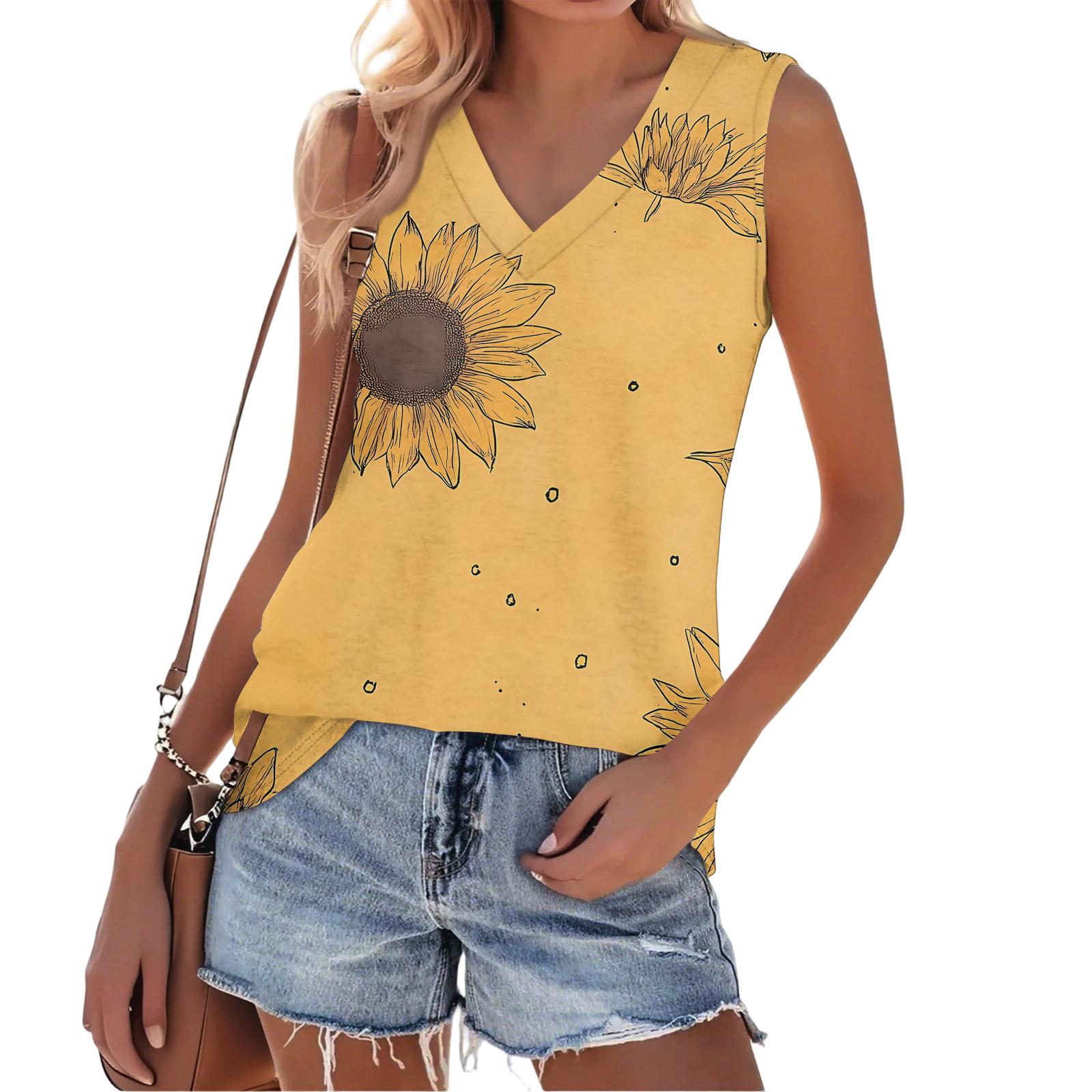 Женский модный повседневный универсальный летний топ-майка с цветочным принтом, облегающий XXXL розовый