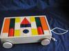 [Japanese-made Wooden Toys] Pull-along Building Blocks