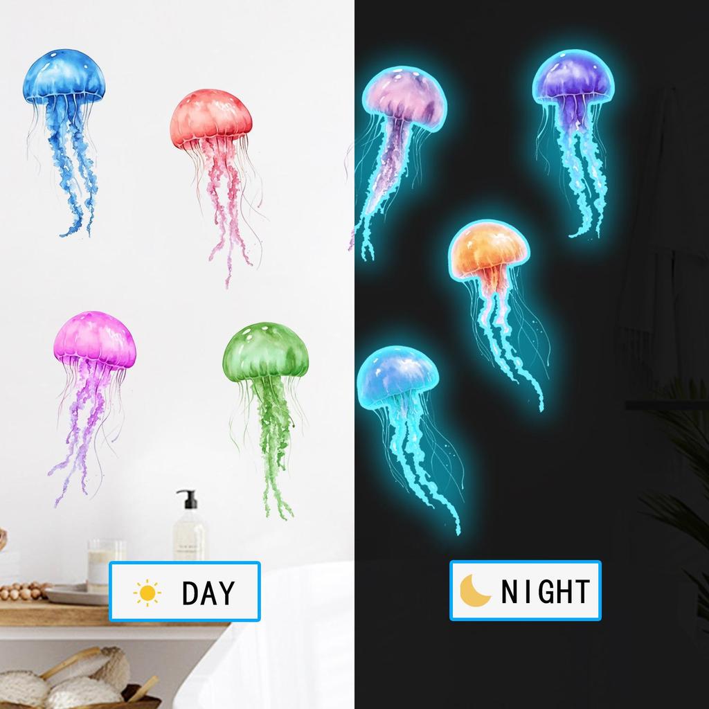 Blå Selvlysende Magiske Maneter Dekaler for Barneromsdekorasjon