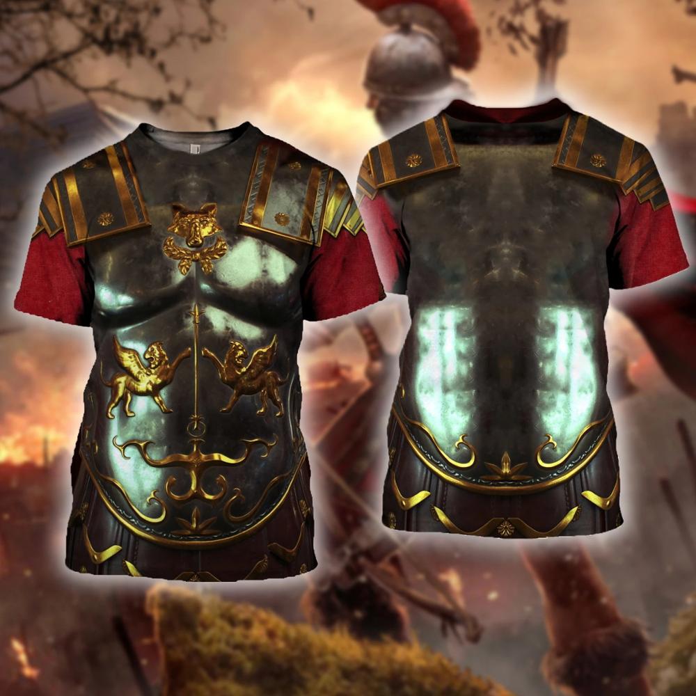 Knight Armor 3D Print T-Shirt Knights Templar Harajuku Short Sleeve Casual Unisex Summer Shirt Dropshipping