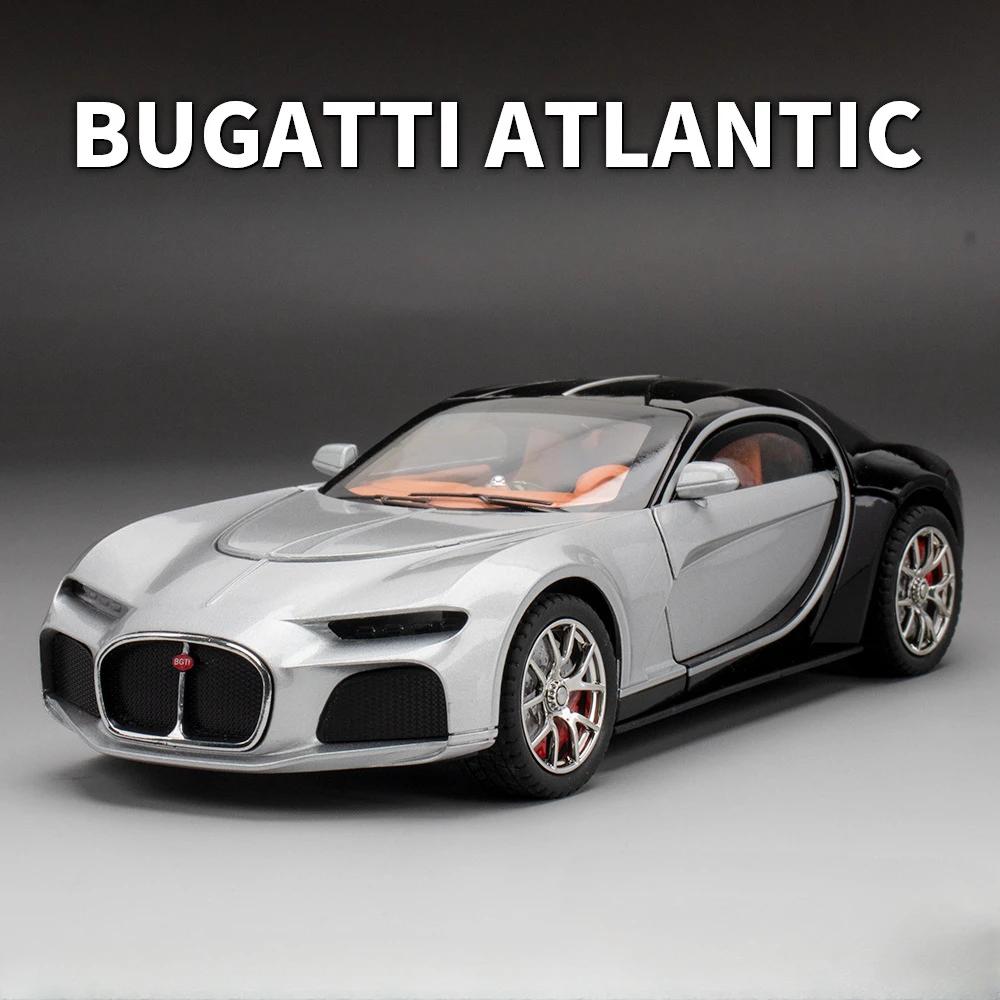 

Новая модель автомобиля Bugatti Atlantic Toys в масштабе 1/24, литая модель автомобиля со светом и звуком, суперспортивный автомобиль для мальчиков, подарки на день рождения серебряный