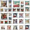 Festive Christmas Cushion Cover Featuring Charming Snowman And Santa Claus Design For Cozy Home Decor