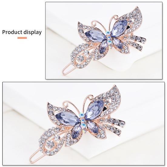 Fashion Women Butterfly Shape Rhinestones Inlaid Hair Clip Hairpin Headwear