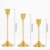 For Wedding Anniversary Home and Hotel Decoration Vintage Elegant Metal and Aluminum Set of 3 Tabletop Candle Holders Suitable